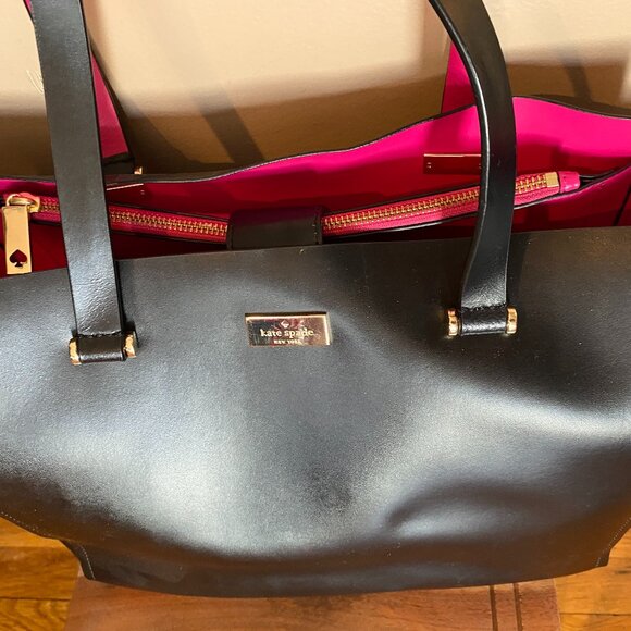 Kate Spade Large Arbour Hill Elodie Black Tote 100% Leather Bag - Picture 5 of 11